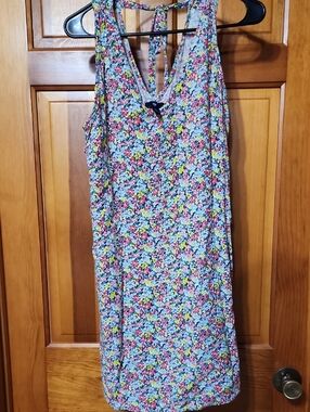 GAP Floral V-Neck Sleeveless Dress in Coral, Yellow & Green